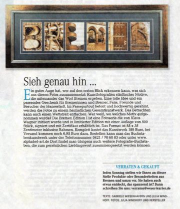 weser, kurier, strandgut, verraten, bremen, edition, eins