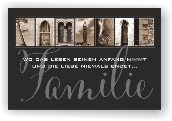 Familie wo das Leben seinen Anfang nimmt und die Liebe niemals endel